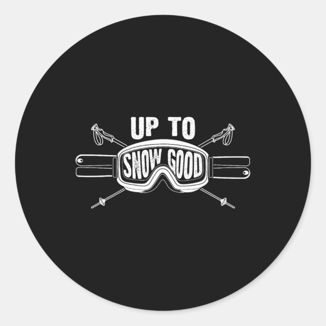Sticker Rond Meilleur Snowboard Ski Ride Cadeau Skieurs Mignonn (Devant)
