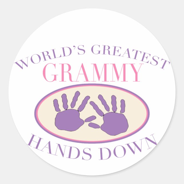Sticker Rond Meilleur T-shirt Peaux Grammy (Devant)