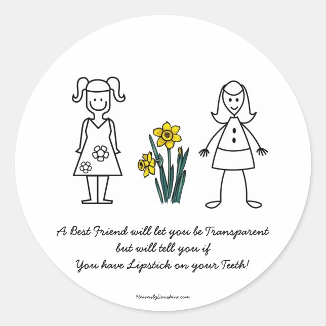 Sticker Rond Meilleure collection d'amis transparente (Devant)