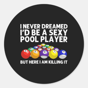 Sticker Rond Meilleure Conception De Pool Pour Hommes Femmes Bi