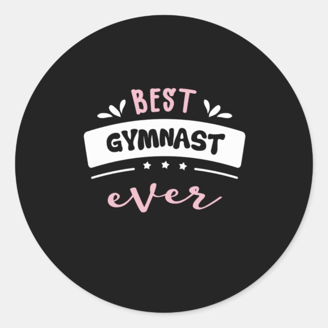 Sticker Rond Meilleure idée cadeau Gymnaste Ever (Devant)
