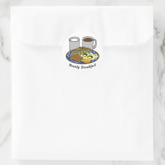 Sticker Rond Meilleure journée de petit déjeuner (Sac)
