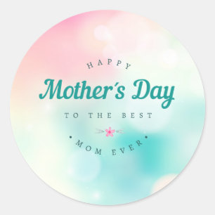Sticker Rond Meilleure maman Bonne fête des mères   Sceau à col