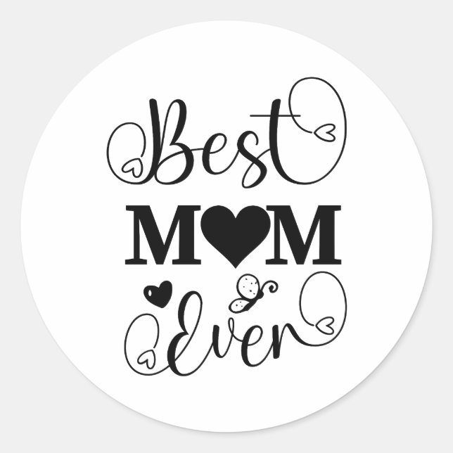 Sticker Rond Meilleure maman jamais (Devant)