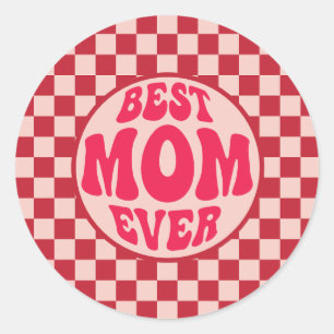Sticker Rond Meilleure maman jamais Fête des mères Esthétique