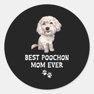 Sticker Rond Meilleure Maman Poochon Jamais Pour Bichon Cross P