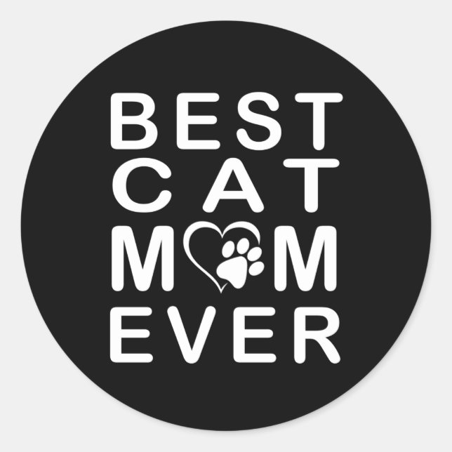 Sticker Rond Meilleure mère de chat (Devant)