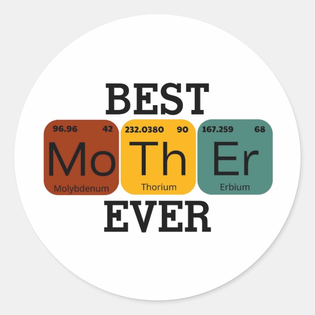 Sticker Rond Meilleure mère jamais - 100% Chimie pure (Devant)