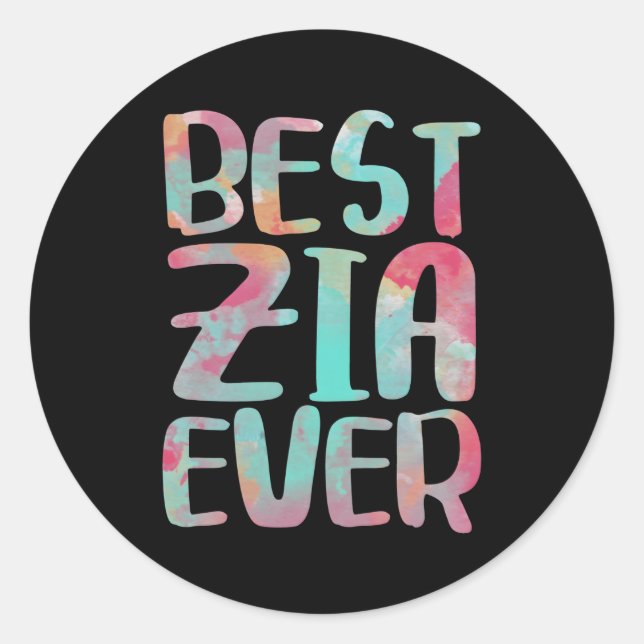 Sticker Rond Meilleure Tasse Italienne Zia (Devant)