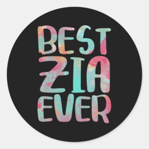 Sticker Rond Meilleure Tasse Italienne Zia