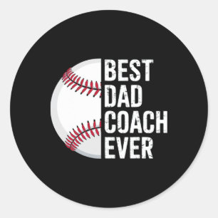 Sticker Rond Meilleure Vente Papa Entraîneur Jamais Rétro Père 