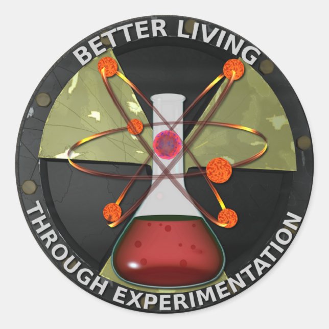 Sticker Rond Meilleure vie grâce à l'expérimentation Version 3 (Devant)