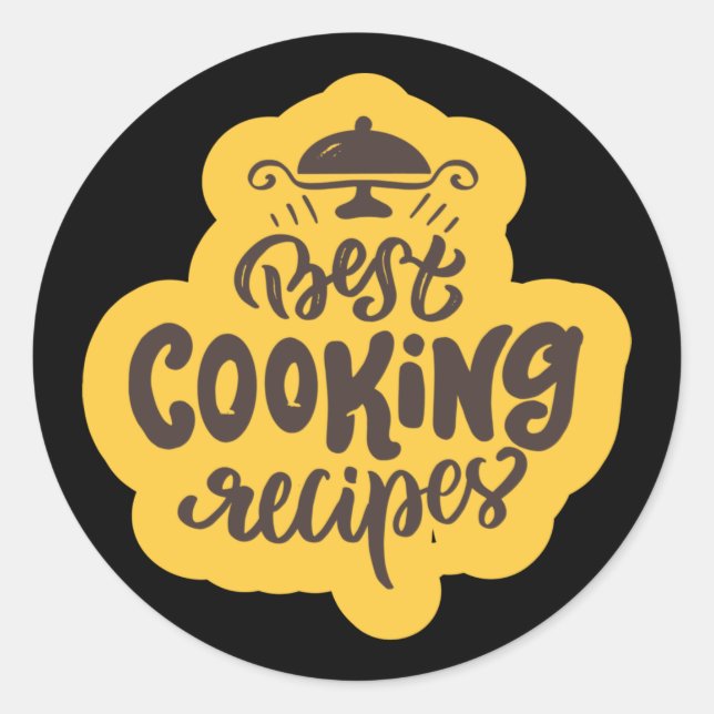 Sticker Rond meilleures recettes de cuisines mot art (Devant)