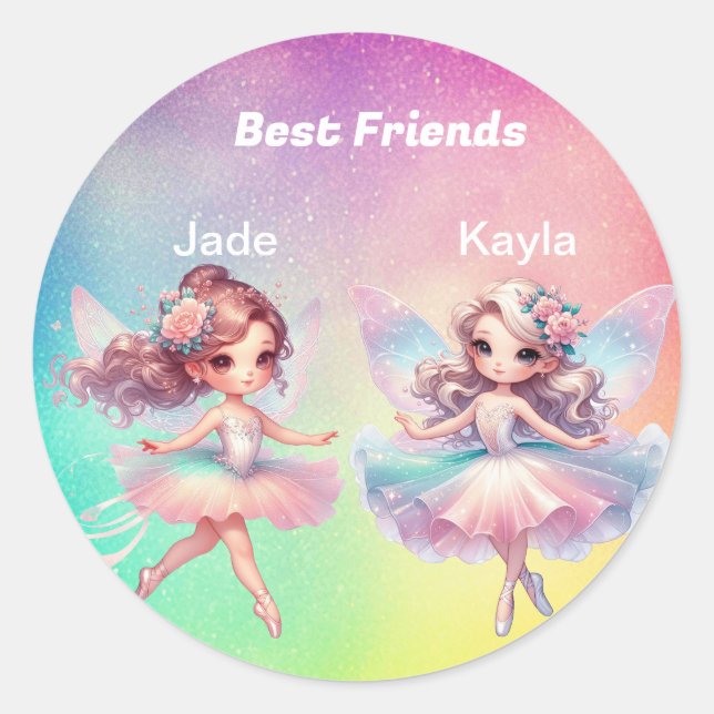 Sticker Rond Meilleurs amis (Devant)