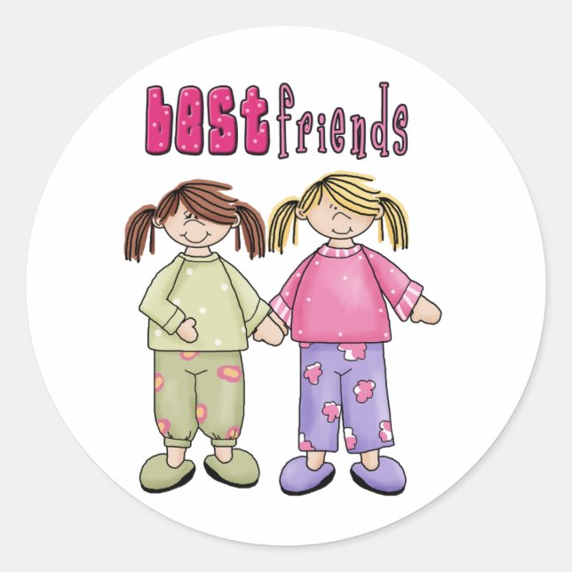 Sticker Rond Meilleurs amis (Devant)