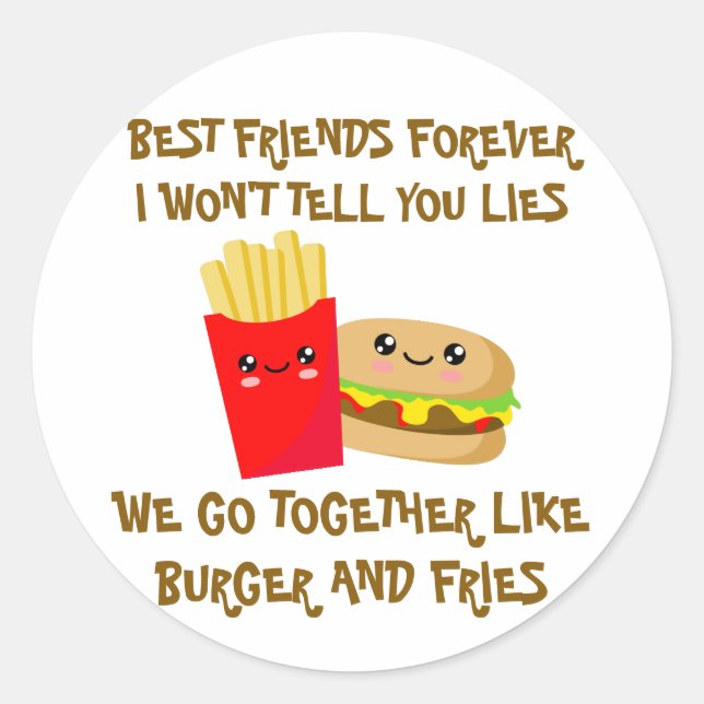 Sticker Rond Meilleurs amis pour toujours (Devant)