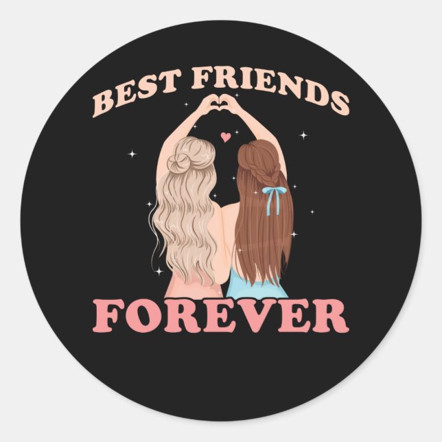 Sticker Rond Meilleurs amis pour toujours (Devant)