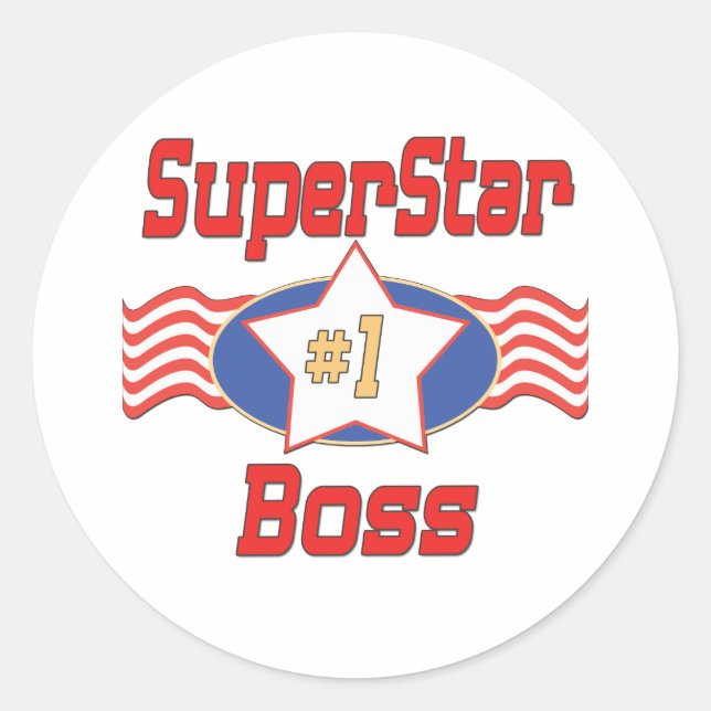 Sticker Rond Meilleurs cadeaux Boss au monde (Devant)