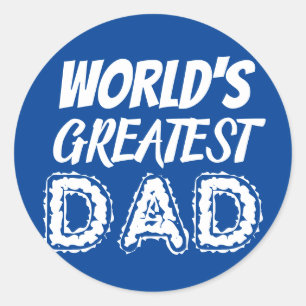 Sticker Rond Meilleurs Mondes Meilleur Papa Fête des pères Bleu