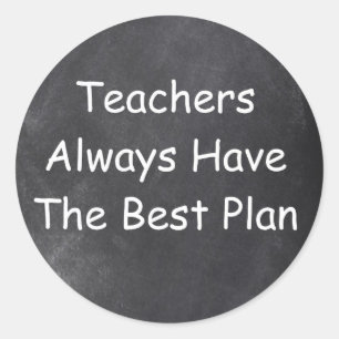 Sticker Rond Meilleurs plans pour enseignants Chalkboard Design