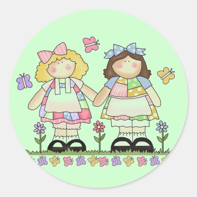 Sticker Rond Meilleurs T-shirts et cadeaux d'amis (Devant)