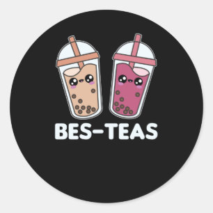 Sticker Rond Meilleurs Thés - Bubble Tea Kawaii Boba Tea Love