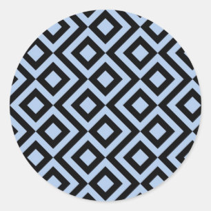 Sticker Rond Mélange Bleu Clair Et Noir