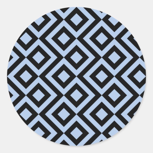 Sticker Rond Mélange Bleu Clair Et Noir (Devant)