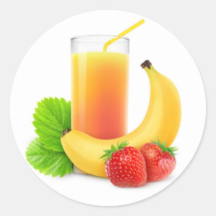 Sticker Rond Mélange de banane fraise