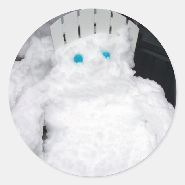 Sticker Rond Mélange de neige hivernale (Devant)