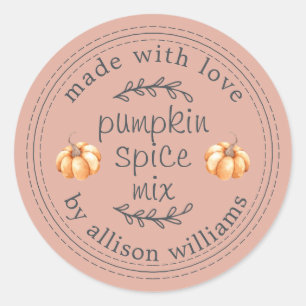 Sticker Rond Mélange Rustique Maison pour Épices à Citrouille R