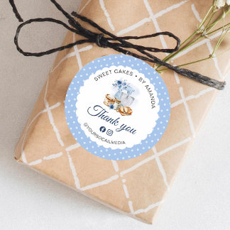 Sticker Rond Melangeur bleu Artisan Boulangerie Maison Merci