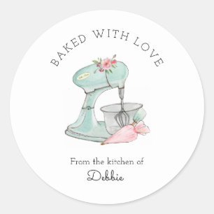 Sticker Rond Mélangeur de gâteau rétro
