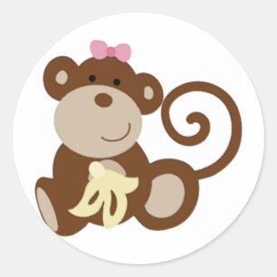 Sticker Rond Melanie Monkey Girl