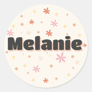 Sticker Rond Melanie nom mignonne design