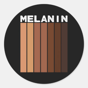 Sticker Rond Melanin Junetten Black Afro Hommes Femmes Black Hi