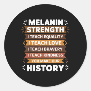 Sticker Rond Melanin L'Idée De L'Éducatrice Pour Les Femmes Ens