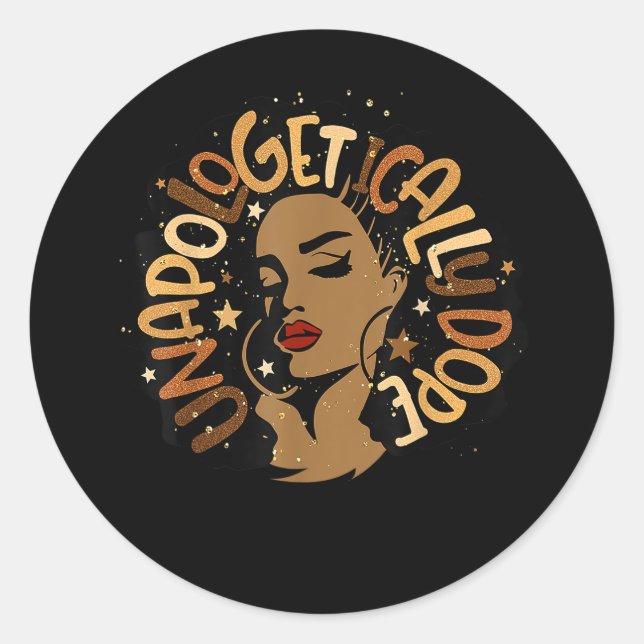 Sticker Rond Mélanine Black Pride sans excuses (Devant)