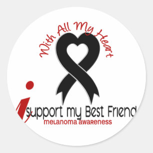 Sticker Rond Melanoma Je soutiens Mon Meilleur Ami