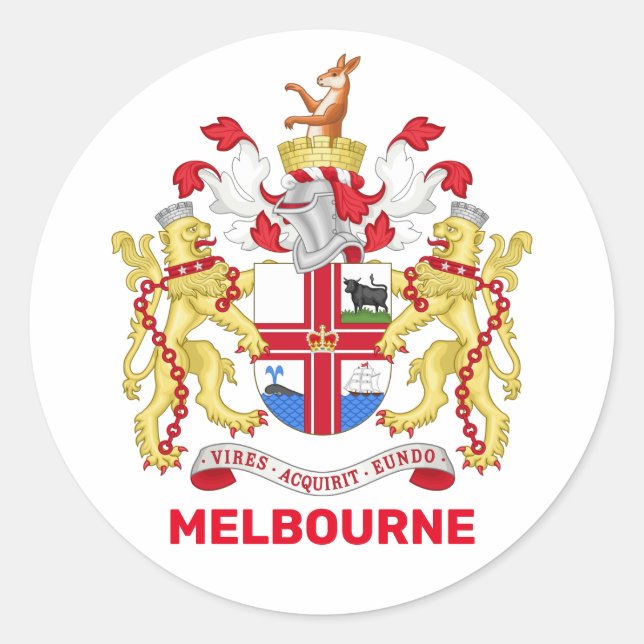 Sticker Rond Melbourne, Australie - blason (Devant)