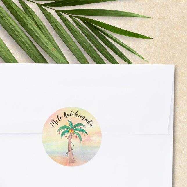 Sticker Rond Mele Kalikimaka (Créateur téléchargé)