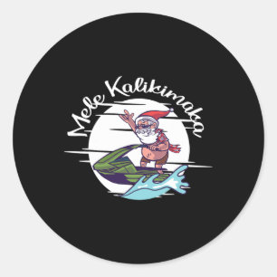 Sticker Rond Mele Kalikimaka Papa Mele Jet Ski Noël