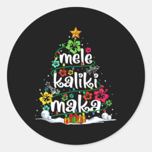 Sticker Rond Mele Kalikimaka Tropical Christmas Hawaiian Père N