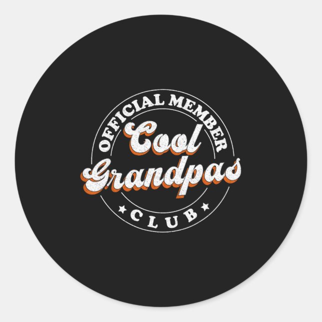 Sticker Rond Member Cool Grandpas Club For New Grandfather  (Devant)