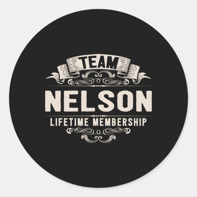Sticker Rond Membre à vie Team Nelson Nom (Devant)