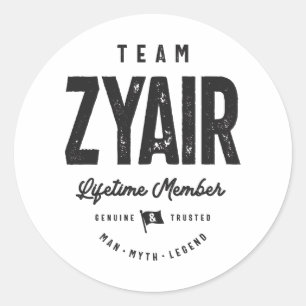 Sticker Rond Membre à vie Zyair Nom personnalisé Zyair