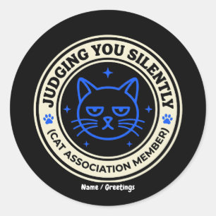 Sticker Rond Membre de l'Association Féline Officielle Vous Jug