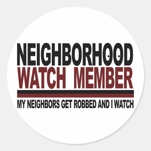 Sticker Rond Membre de surveillance de voisinage (Devant)