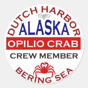 Sticker Rond Membre d'équipage néerlandais de crabe d'Opilio 