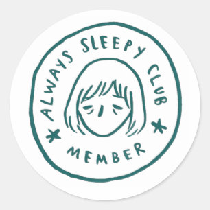 Sticker Rond Membre du club toujours endormi